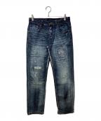 ARMANI EXCHANGEアルマーニ エクスチェンジ）の古着「ダメージデニムパンツ」｜インディゴ