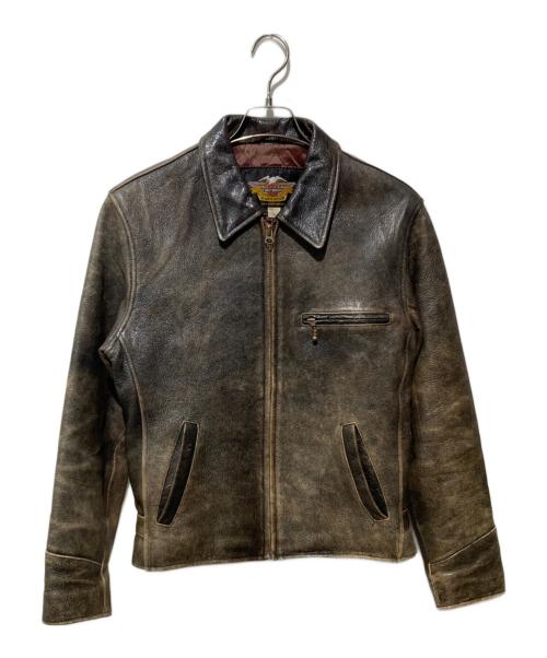 HARLEY-DAVIDSON（ハーレーダビッドソン）HARLEY-DAVIDSON (ハーレーダビッドソン) 山羊革レザージャケット ブラウン サイズ:Lの古着・服飾アイテム