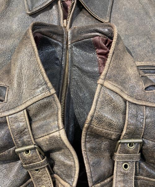 HARLEY-DAVIDSON（ハーレーダビッドソン）HARLEY-DAVIDSON (ハーレーダビッドソン) 山羊革レザージャケット ブラウン サイズ:Lの古着・服飾アイテム