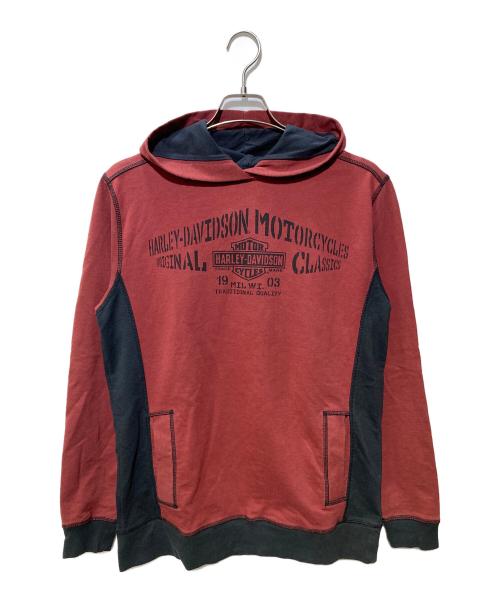 HARLEY-DAVIDSON（ハーレーダビッドソン）HARLEY-DAVIDSON (ハーレーダビッドソン) パーカー レッド サイズ:Sの古着・服飾アイテム