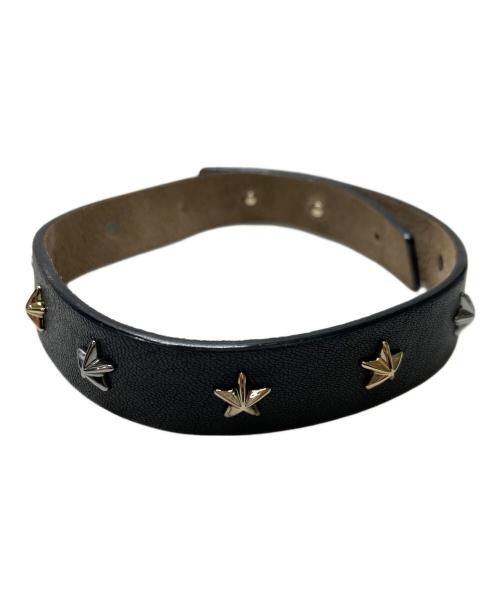 JIMMY CHOO（ジミーチュウ）JIMMY CHOO (ジミーチュウ) スタースタッズレザーチョーカー ブラックの古着・服飾アイテム