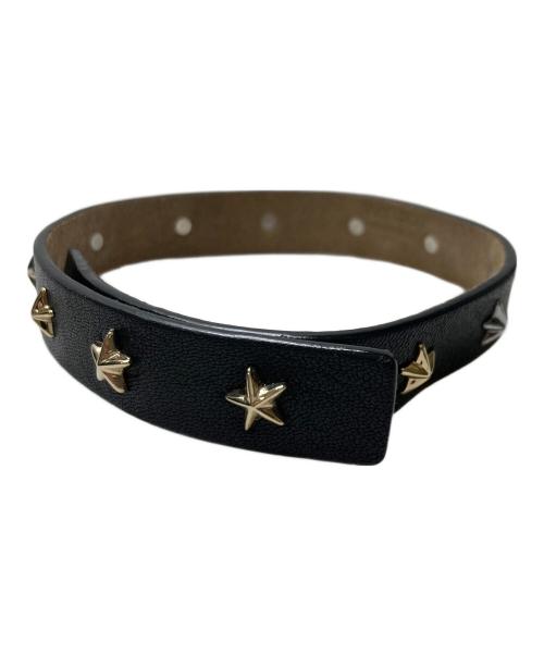 JIMMY CHOO（ジミーチュウ）JIMMY CHOO (ジミーチュウ) スタースタッズレザーチョーカー ブラックの古着・服飾アイテム