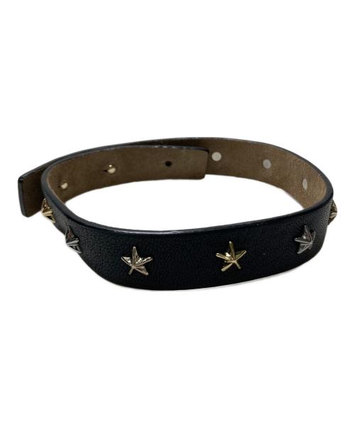 JIMMY CHOO（ジミーチュウ）JIMMY CHOO (ジミーチュウ) スタースタッズレザーチョーカー ブラックの古着・服飾アイテム
