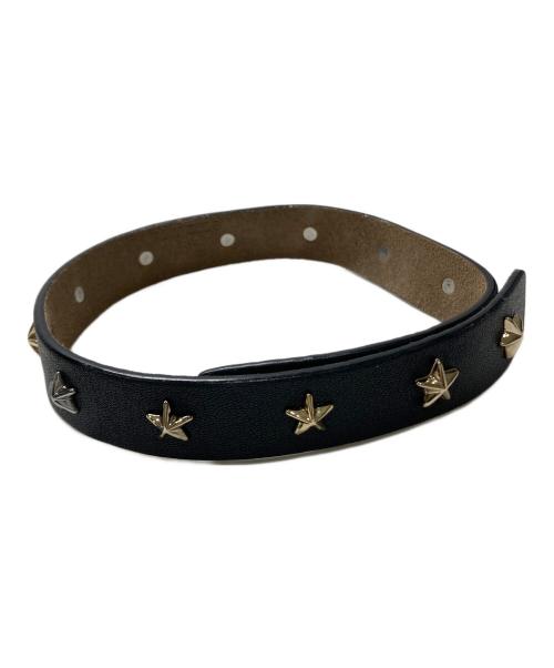 JIMMY CHOO（ジミーチュウ）JIMMY CHOO (ジミーチュウ) スタースタッズレザーチョーカー ブラックの古着・服飾アイテム