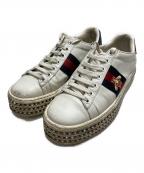 GUCCIグッチ）の古着「プラットフォームエーススニーカー」｜アイボリー