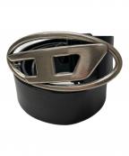 DIESELディーゼル）の古着「Dロゴバックルレザーベルト」｜ブラック