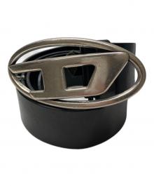 DIESEL（ディーゼル）の古着「Dロゴバックルレザーベルト」｜ブラック