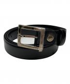 BVLGARIブルガリ）の古着「スムースレザースクエアベルト」｜ブラック