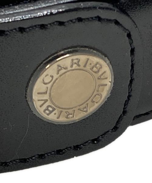 BVLGARI（ブルガリ）BVLGARI (ブルガリ) スムースレザースクエアベルト ブラックの古着・服飾アイテム