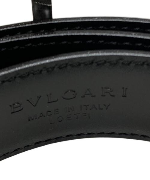 BVLGARI（ブルガリ）BVLGARI (ブルガリ) スムースレザースクエアベルト ブラックの古着・服飾アイテム