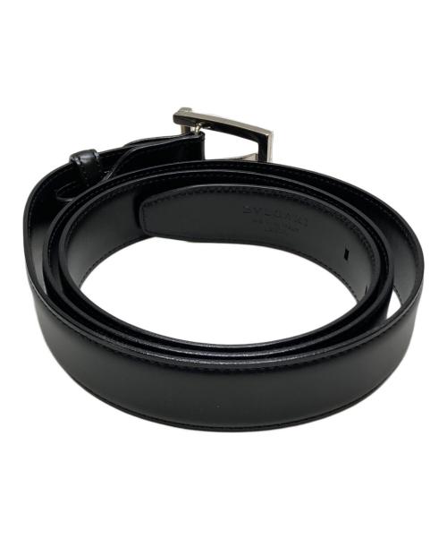 BVLGARI（ブルガリ）BVLGARI (ブルガリ) スムースレザースクエアベルト ブラックの古着・服飾アイテム