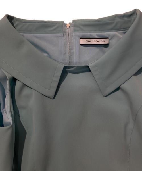 FOXEY NEWYORK（フォクシーニューヨーク）FOXEY NEWYORK (フォクシーニューヨーク) ノースリーブワンピース スカイブルー サイズ:38の古着・服飾アイテム