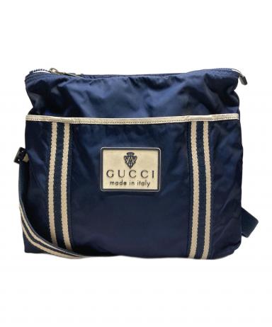 中古・古着通販】GUCCI (グッチ) クレスト ショルダーバッグ ネイビー
