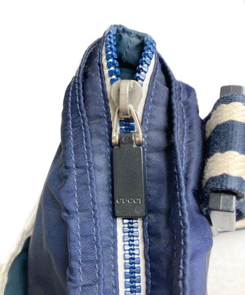 GUCCI（グッチ）GUCCI (グッチ) クレスト ショルダーバッグ ネイビーの古着・服飾アイテム