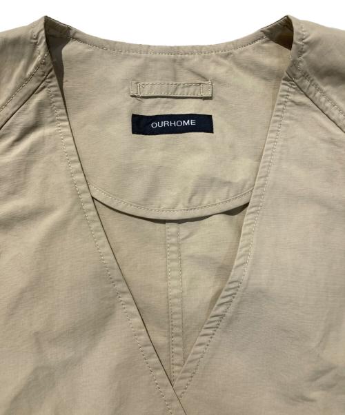 ourhome（アワホーム）OURHOME (アワホーム) 頼れるノーカラーコート ベージュ サイズ:FREEの古着・服飾アイテム