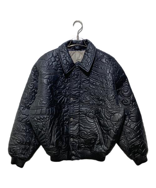 GRMY（グライミー）GRMY (グライミー) フェイクレザー中綿ジャケット ブラック サイズ:Sの古着・服飾アイテム