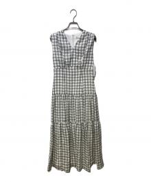 CELFORD（セルフォード）の古着「サッカーチェックワンピース」｜ホワイト