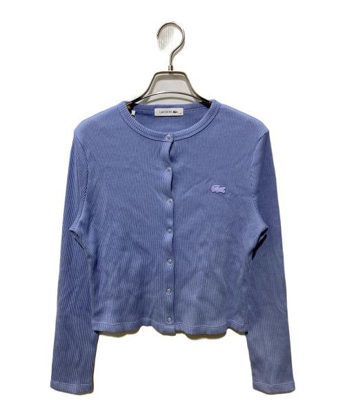 LACOSTE（ラコステ）LACOSTE (ラコステ) リブジャージ カーディガン ブルー サイズ:SIZE36の古着・服飾アイテム