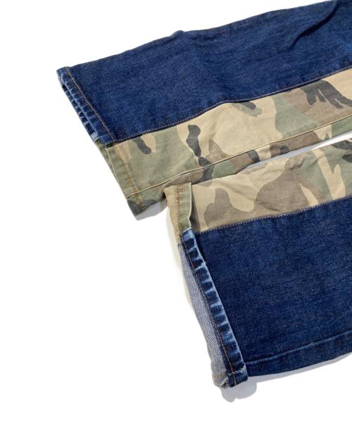 KOJIMA GENES（コジマジーンズ）KOJIMA GENES (コジマジーンズ) 迷彩切替デニムパンツ インディゴ サイズ:SIZE 34の古着・服飾アイテム