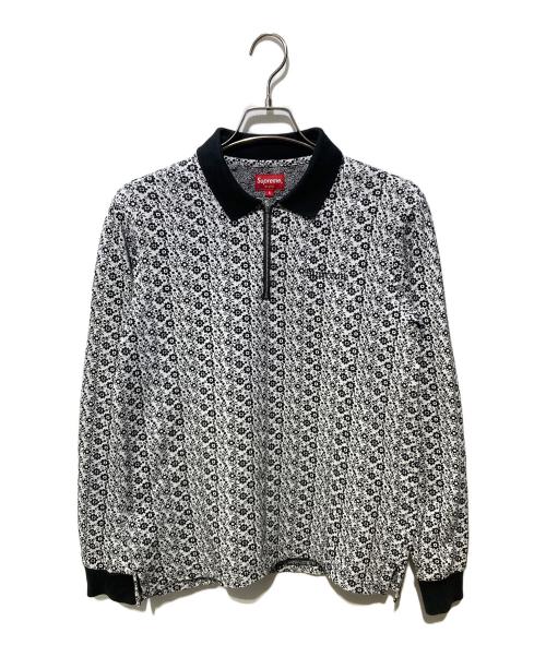 SUPREME（シュプリーム）Supreme (シュプリーム) Floral Jacquard Zip L/S ホワイト×ブラック サイズ:Sの古着・服飾アイテム