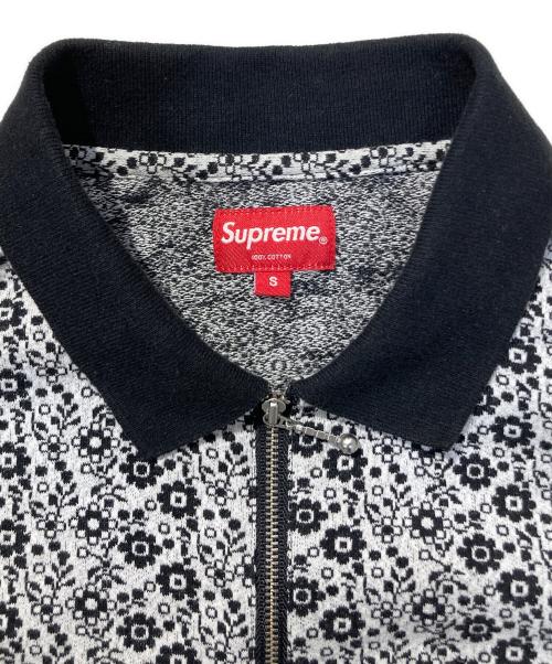 SUPREME（シュプリーム）Supreme (シュプリーム) Floral Jacquard Zip L/S ホワイト×ブラック サイズ:Sの古着・服飾アイテム