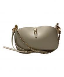 CHARLES & KEITH（チャールズアンドキース）の古着「メタリックアクセント チェーンハンドルショルダーバッグ」｜ベージュ