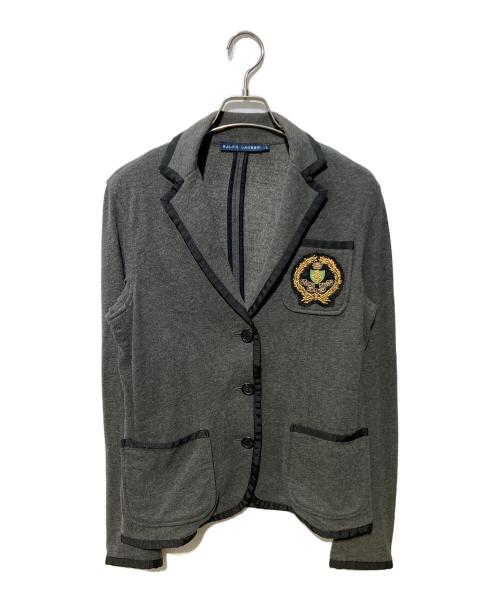 RALPH LAUREN（ラルフローレン）RALPH LAUREN (ラルフローレン) エンブレムテーラードジャケット グレー サイズ:Lの古着・服飾アイテム
