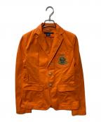 RALPH LAURENラルフローレン）の古着「エンブレムテーラードジャケット」｜オレンジ