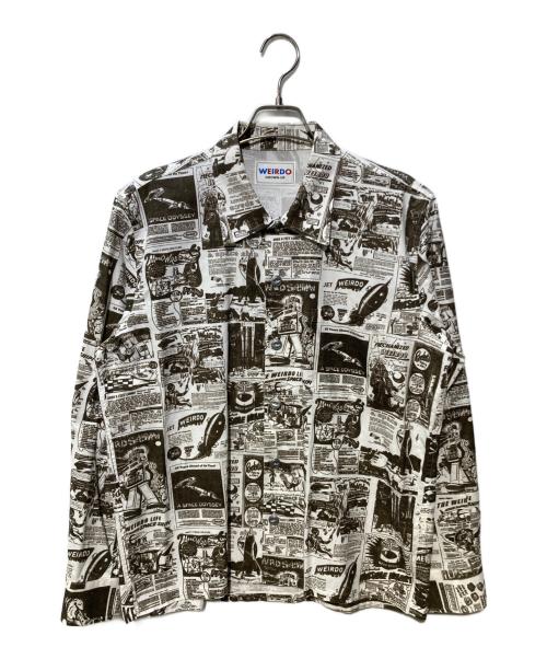 WEIRDO（ウィアード）WEIRDO (ウィアード) ニュースペーパーシャツ ブラウン サイズ:SIZE Lの古着・服飾アイテム