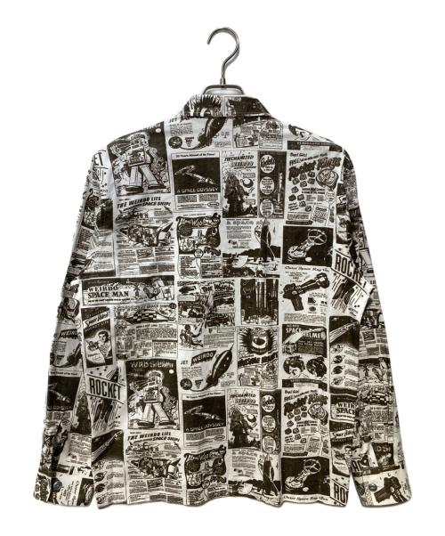 WEIRDO（ウィアード）WEIRDO (ウィアード) ニュースペーパーシャツ ブラウン サイズ:SIZE Lの古着・服飾アイテム