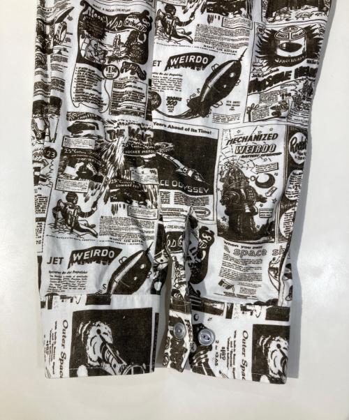 WEIRDO（ウィアード）WEIRDO (ウィアード) ニュースペーパーシャツ ブラウン サイズ:SIZE Lの古着・服飾アイテム