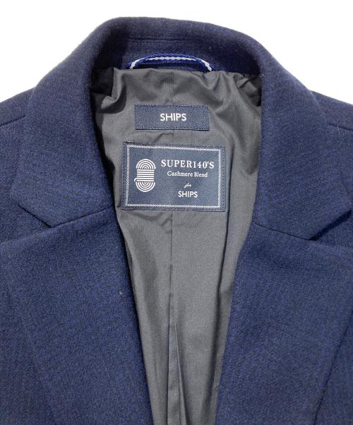 SHIPS（シップス）SHIPS (シップス) Super140’sカシミア混コート ネイビー サイズ:Mの古着・服飾アイテム