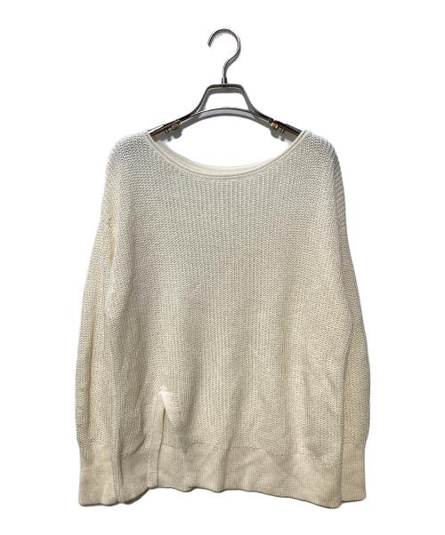 NOLLEY'S（ノーリーズ）NOLLEY'S (ノーリーズ) 片畦前スリットプルオーバー ホワイト サイズ:38の古着・服飾アイテム