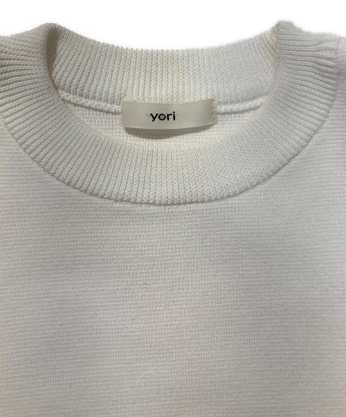 YORI（ヨリ）YORI (ヨリ) コットンパフスリーブニット ホワイト サイズ:FREEの古着・服飾アイテム