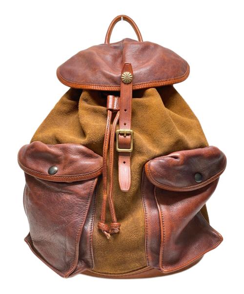 RRL（ダブルアールエル）RRL (ダブルアールエル) レザーバックパック ブラウンの古着・服飾アイテム