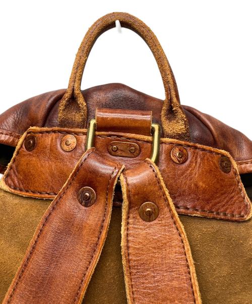 RRL（ダブルアールエル）RRL (ダブルアールエル) レザーバックパック ブラウンの古着・服飾アイテム