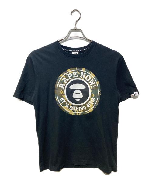 Aape BY A BATHING APE（エーエイプ バイ アベイシングエイプ）Aape BY A BATHING APE (エーエイプ バイ アベイシングエイプ) プリントTシャツ ブラック サイズ:Lの古着・服飾アイテム