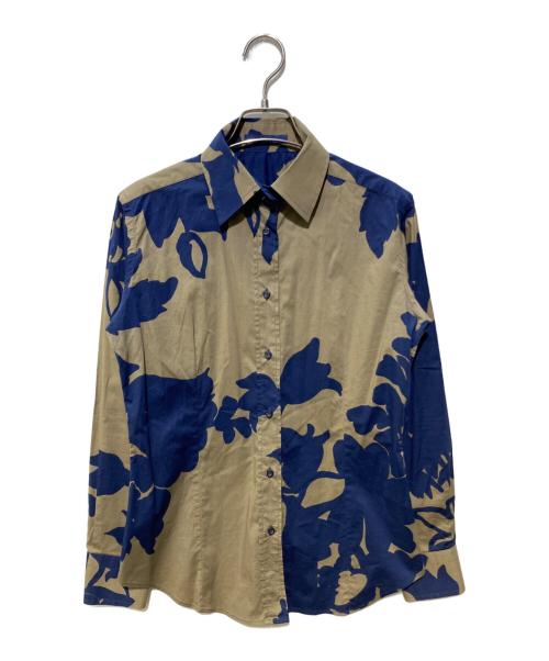 ETRO（エトロ）ETRO (エトロ) 総柄シャツ ベージュ×ネイビー サイズ:SIZE 44の古着・服飾アイテム