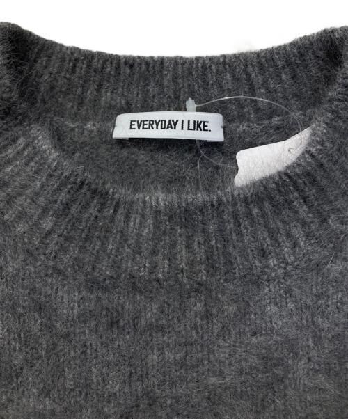 EVERYDAY I LIKE.（エヴリデイ アイ ライク）EVERYDAY I LIKE. (エヴリデイ アイ ライク) リブクルーネックプルオーバー グレー サイズ:FREEの古着・服飾アイテム