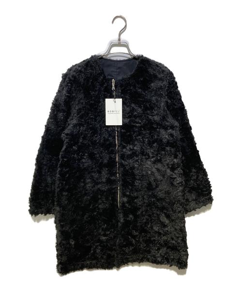 MACPHEE（マカフィー）MACPHEE (マカフィー) ポリエステルツイルリバーシブルロングコート ブラック サイズ:36の古着・服飾アイテム