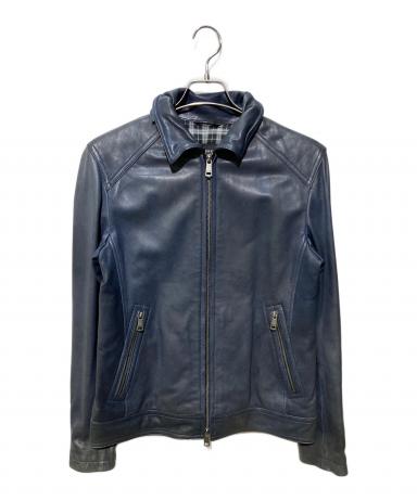 【訳あり】BURBERRY BLACK LABEL ラムレザー ジャケット M 中古・古着通販】BURBERRY BLACK LABEL (バーバリーブラックレーベル
