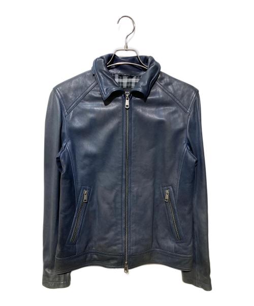 BURBERRY BLACK LABEL（バーバリーブラックレーベル）BURBERRY BLACK LABEL (バーバリーブラックレーベル) ラムレザージャケット グレー サイズ:Lの古着・服飾アイテム
