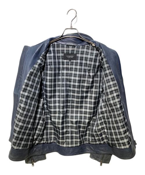 BURBERRY BLACK LABEL（バーバリーブラックレーベル）BURBERRY BLACK LABEL (バーバリーブラックレーベル) ラムレザージャケット グレー サイズ:Lの古着・服飾アイテム