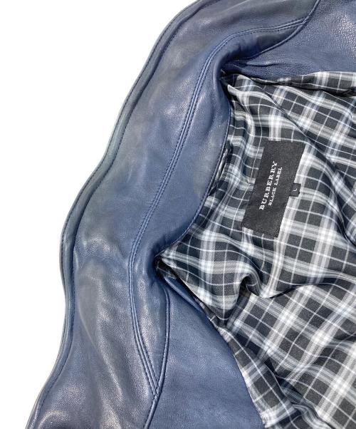 BURBERRY BLACK LABEL（バーバリーブラックレーベル）BURBERRY BLACK LABEL (バーバリーブラックレーベル) ラムレザージャケット グレー サイズ:Lの古着・服飾アイテム