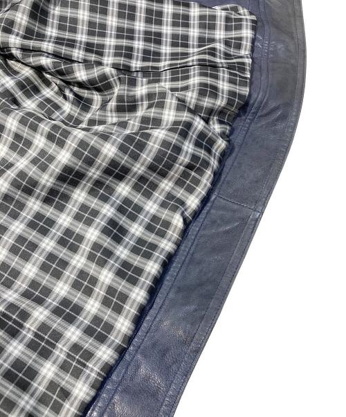 BURBERRY BLACK LABEL（バーバリーブラックレーベル）BURBERRY BLACK LABEL (バーバリーブラックレーベル) ラムレザージャケット グレー サイズ:Lの古着・服飾アイテム