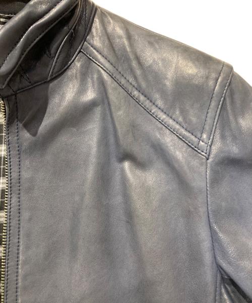 BURBERRY BLACK LABEL（バーバリーブラックレーベル）BURBERRY BLACK LABEL (バーバリーブラックレーベル) ラムレザージャケット グレー サイズ:Lの古着・服飾アイテム