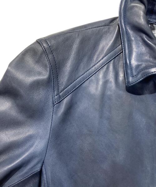 BURBERRY BLACK LABEL（バーバリーブラックレーベル）BURBERRY BLACK LABEL (バーバリーブラックレーベル) ラムレザージャケット グレー サイズ:Lの古着・服飾アイテム