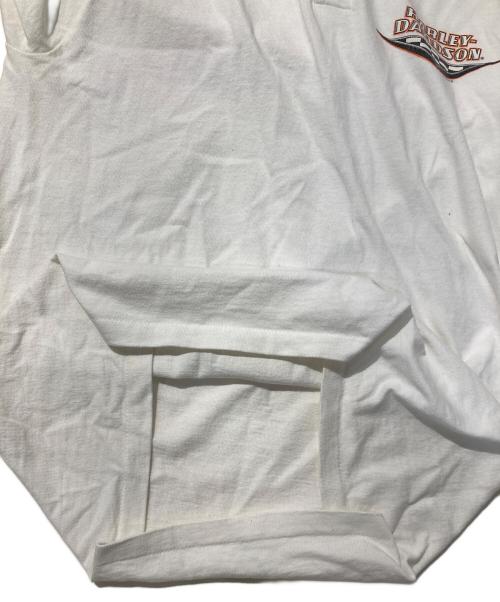 HARLEY-DAVIDSON（ハーレーダビッドソン）HARLEY-DAVIDSON (ハーレーダビッドソン) ヘンリーネックTシャツ ホワイト サイズ:Mの古着・服飾アイテム