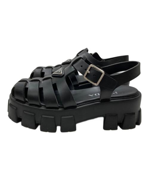 PRADA（プラダ）PRADA (プラダ) モノリスラバーサンダル ブラック サイズ:SIZE 37(23.5cm) アウトソールの古着・服飾アイテム