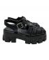 中古・古着 PRADA (プラダ) モノリスラバーサンダル ブラック サイズ:SIZE 37(23.5cm) アウトソール：55000円